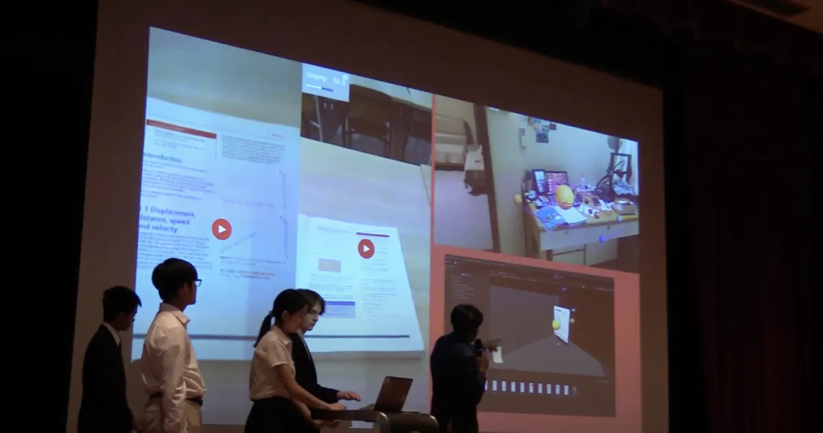 A team presenting their project